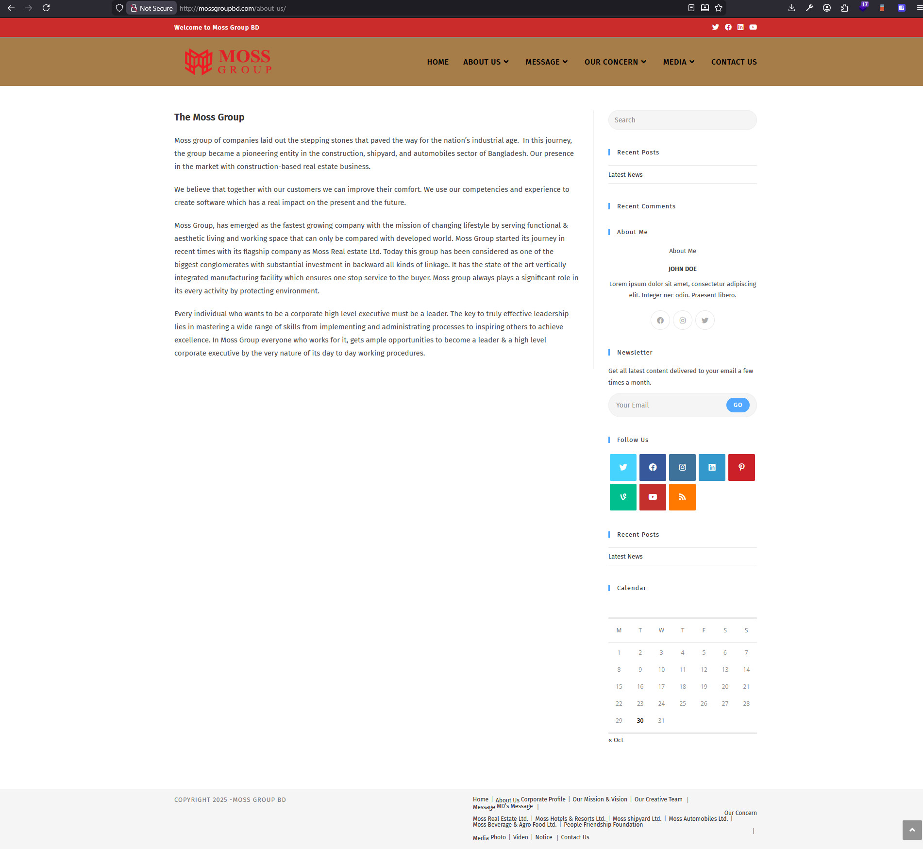 Moss Group – Corporate Business Website - Image 1